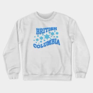 Blue Snowflakes British Columbia, Pacific West Coast Crewneck Sweatshirt